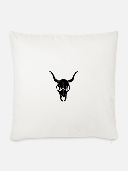 Bufa Skull Schwarz - Sofakissenbezug 45 x 45 cm - Naturweiß