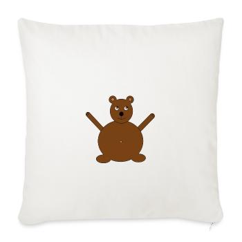 Cute brown bear - gift idea for kids - Sofa pillowcase 17,3'' x 17,3'' (45 x 45 cm) - natural white - Front