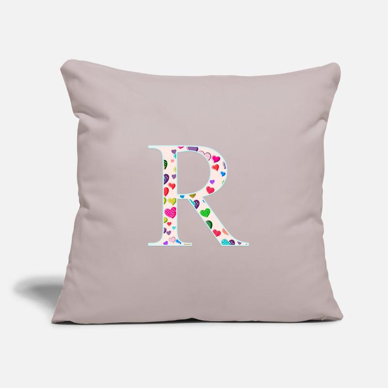 Customizable Monogram R Heart Pattern Sofa pillowcase 17,3'' x 17,3'' (45 x 45 cm)