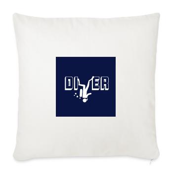 Taucherdesign für Taucher aller ART - Sofakissenbezug 45 x 45 cm - Naturweiß  - Vorne