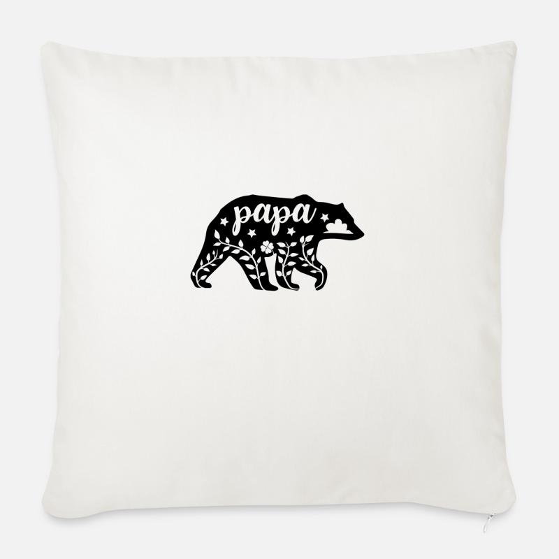 Papa Bär - Sofakissenbezug 45 x 45 cm - Naturweiß