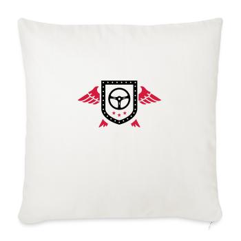 Pilote / Voiture / Camion / Quad - Housse de coussin décorative 45 x 45 cm - blanc nature - Devant