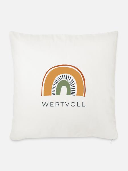 WERTVOLL - Regenbogen - Sofakissenbezug 45 x 45 cm - Naturweiß 