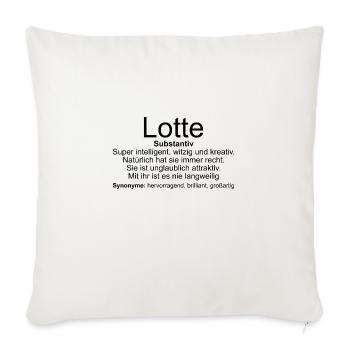 Name Definition Lotte - Sofakissenbezug 45 x 45 cm - Naturweiß  - Vorne
