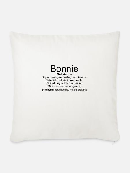 Name Definition Bonnie - Sofakissenbezug 45 x 45 cm - Naturweiß