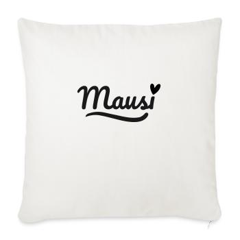 Mausi Schrift Herz - Sofakissenbezug 45 x 45 cm - Naturweiß  - Vorne