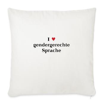 Gender-Neutral ♥ Language Gift Idea Gendering - Sofa pillowcase 17,3'' x 17,3'' (45 x 45 cm) - natural white - Front