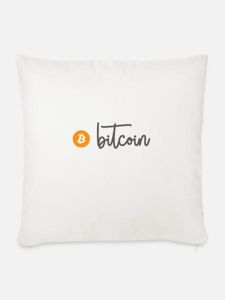 Bitcoin (Bitcoin) - Sofakissenbezug 45 x 45 cm - Naturweiß
