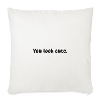 Tu es mignonne - Housse de coussin décorative 45 x 45 cm - blanc nature - Devant