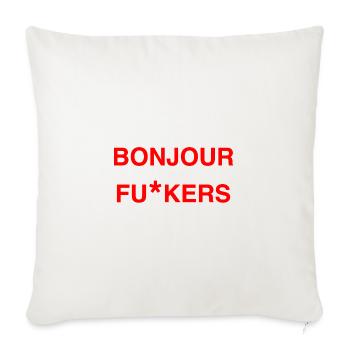 Bonjour Rebel Typo Graphic - Sofakissenbezug 45 x 45 cm - Naturweiß  - Vorne