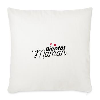 Bientôt maman - Housse de coussin décorative 45 x 45 cm - blanc nature - Devant