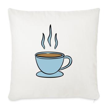 Kaffee - Sofakissenbezug 45 x 45 cm - Naturweiß  - Vorne