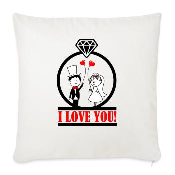 i love you 2 - Sofa pillowcase 17,3'' x 17,3'' (45 x 45 cm) - natural white - Front