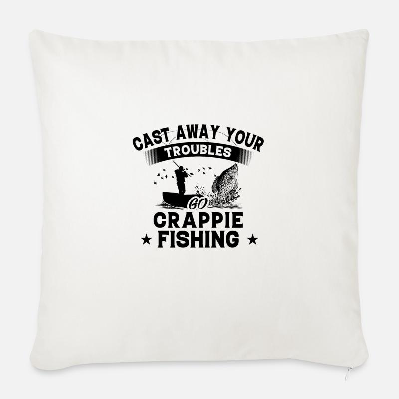 Throw Away - Fish Cranpie - Sofa pillowcase 17,3'' x 17,3'' (45 x 45 cm) - natural white