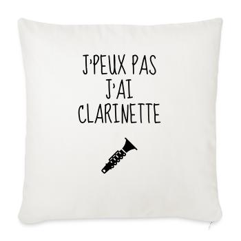Clarinette Clarinettiste Musique Musicien Concert - Housse de coussin décorative 45 x 45 cm - blanc nature - Devant