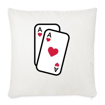 Cartes as de coeur cartes à jouer poker - Housse de coussin décorative 45 x 45 cm - blanc nature - Devant