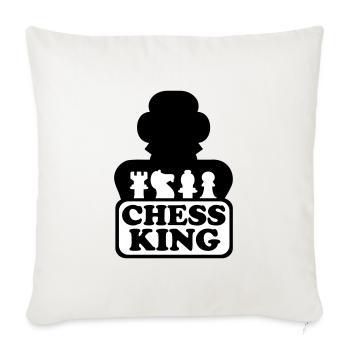 Chess King Schach - Sofakissenbezug 45 x 45 cm - Naturweiß  - Vorne