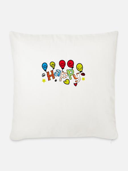 HAPPY BALLONS - Sofakissenbezug 45 x 45 cm - Naturweiß