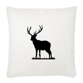 Hirsch - Sofakissenbezug 45 x 45 cm - Naturweiß  - Vorne