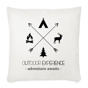 Outdoor Experience Adventure Awaits - Sofa pillowcase 17,3'' x 17,3'' (45 x 45 cm) - natural white - Front