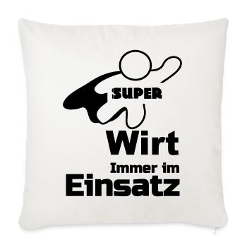 Super Wirt Geschenk - Sofakissenbezug 45 x 45 cm - Naturweiß  - Vorne