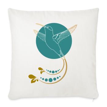 Golden hummingbird with ornaments - Sofa pillowcase 17,3'' x 17,3'' (45 x 45 cm) - natural white - Front