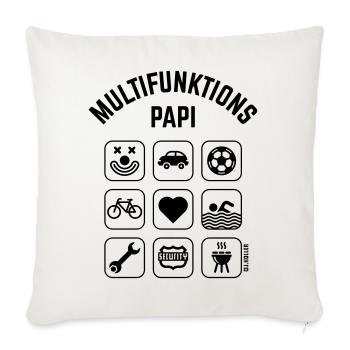 Multifunktions Papi (9 Icons) - Sofakissenbezug 45 x 45 cm - Naturweiß  - Vorne