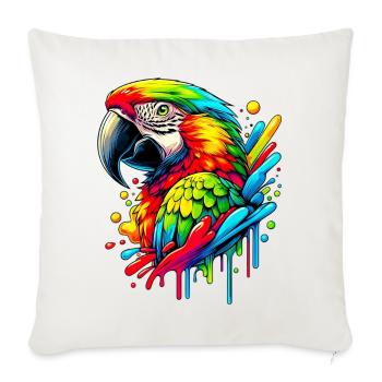 Perroquet - Housse de coussin décorative 45 x 45 cm - blanc nature - Devant