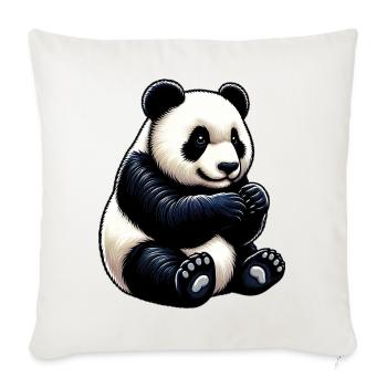 Panda - Sofakissenbezug 45 x 45 cm - Naturweiß  - Vorne