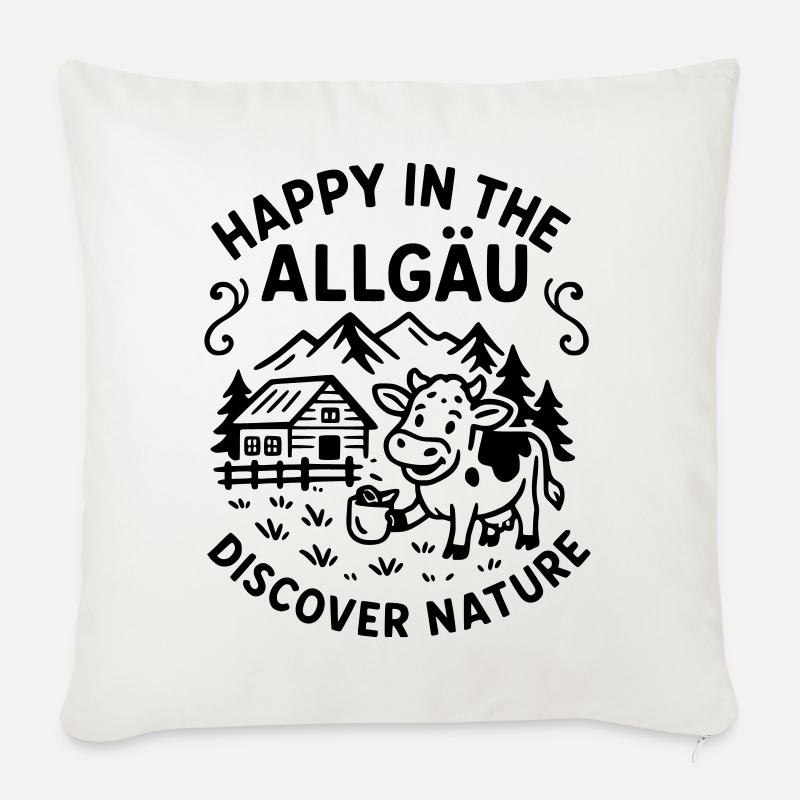 happyallgaeu - Sofakissenbezug 45 x 45 cm - Naturweiß 