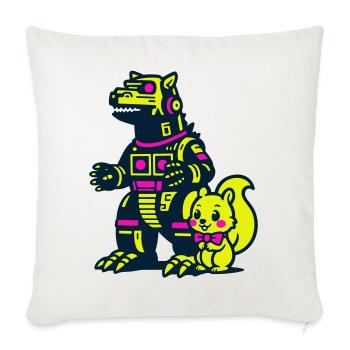 Mecha Dragon with Squirrel - Sofa pillowcase 17,3'' x 17,3'' (45 x 45 cm) - natural white - Front