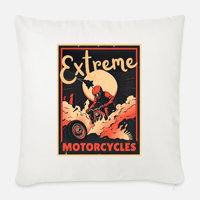Extremes Outdoor-Motorraddesign - Sofakissenbezug 45 x 45 cm - Naturweiß 