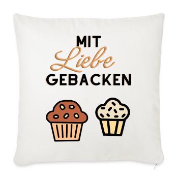 Amour pour l’illustration des cookies - Housse de coussin décorative 45 x 45 cm - blanc nature - Devant