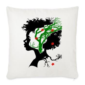 Abstract tree with flowers - Sofa pillowcase 17,3'' x 17,3'' (45 x 45 cm) - natural white - Front