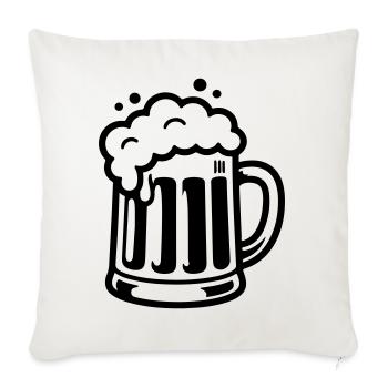 Bierkrug Comic Bier - Sofakissenbezug 45 x 45 cm - Naturweiß  - Vorne