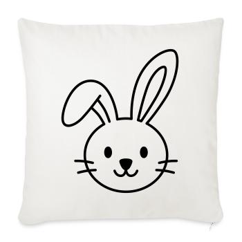 Cute bunny – Maybe the Easter bunny? - Sofa pillowcase 17,3'' x 17,3'' (45 x 45 cm) - natural white - Front
