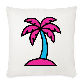 Neon Palm Tree 90s Vaporwave - Sofa pillowcase 17,3'' x 17,3'' (45 x 45 cm) - natural white - Front