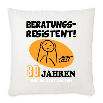 Comic Geburtstag 80 Jahre Happy Birthday - Sofakissenbezug 45 x 45 cm - Naturweiß  - Vorne