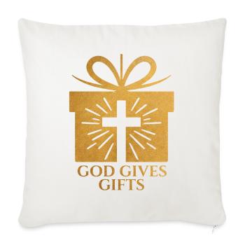 Dieu donne des cadeaux - couleur sable - Housse de coussin décorative 45 x 45 cm - blanc nature - Devant