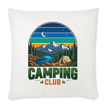 Randonnée - Aventure en plein air - Club de camping - Housse de coussin décorative 45 x 45 cm - blanc nature - Devant