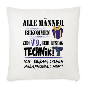 70. Geburtstag Handwerker Technik Werkzeug - Sofakissenbezug 45 x 45 cm - Naturweiß  - Vorne