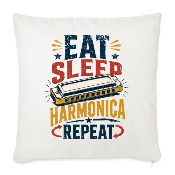 Instrument Harmonica Repeat-Music Harmonica - Sofa pillowcase 17,3'' x 17,3'' (45 x 45 cm) - natural white - Front