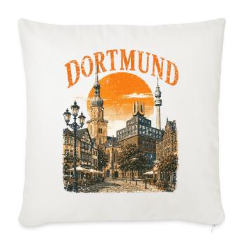  Vintage Dortmund Skyline historische - Sofakissenbezug 45 x 45 cm - Naturweiß  - Vorne