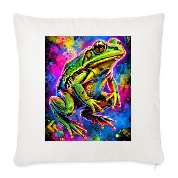 Frosch - Sofakissenbezug 45 x 45 cm - Naturweiß  - Vorne