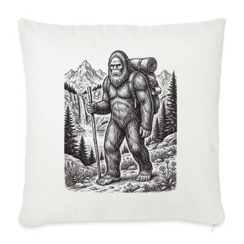 Hiking - Outdoor Adventure - Big Foot - Sofa pillowcase 17,3'' x 17,3'' (45 x 45 cm) - natural white - Front