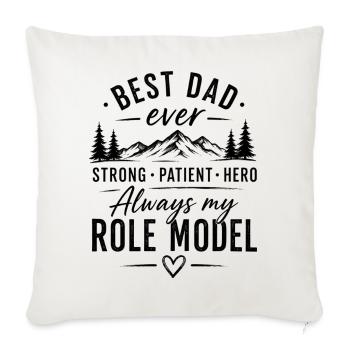 Best Dad Role Model in Mountains - Sofa pillowcase 17,3'' x 17,3'' (45 x 45 cm) - natural white - Front