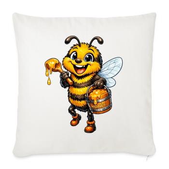 happy bee - Sofa pillowcase 17,3'' x 17,3'' (45 x 45 cm) - natural white - Front