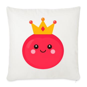Kawaii Tomato with Crown – Sweet Queen Design - Sofa pillowcase 17,3'' x 17,3'' (45 x 45 cm) - natural white - Front