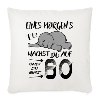 60. Geburtstag Elefant wacht auf ZZZ Schlafen Tier - Sofakissenbezug 45 x 45 cm - Naturweiß  - Vorne