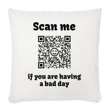 QR-Code mit liebevoller Botschaft - Sofakissenbezug 45 x 45 cm - Naturweiß  - Vorne